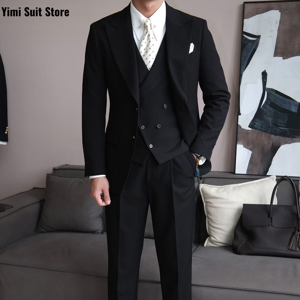 Black High Quality Men's Suits - Men Formal Wear Modern review and price