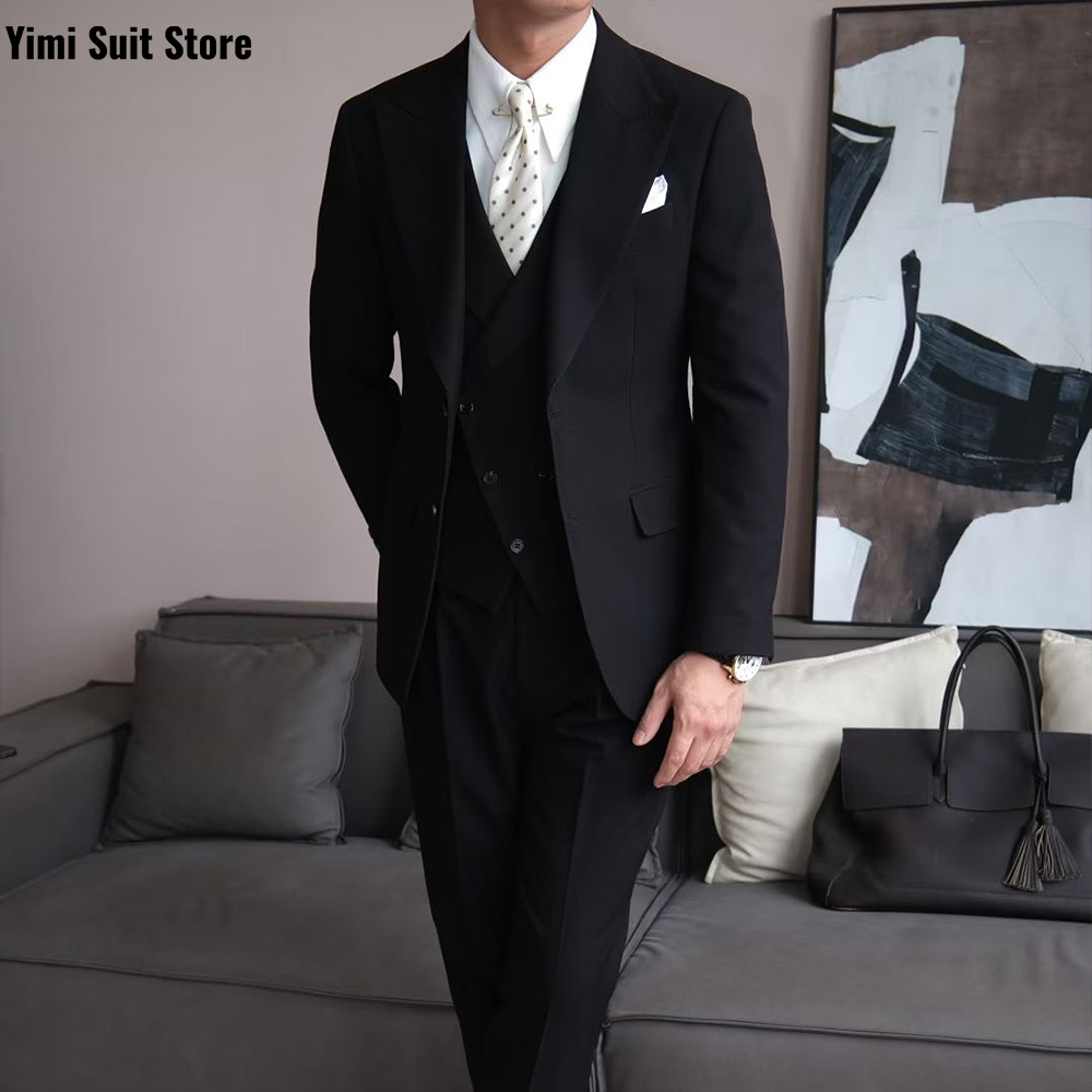 Black High Quality Men's Suits - Men Formal Wear Modern review and price