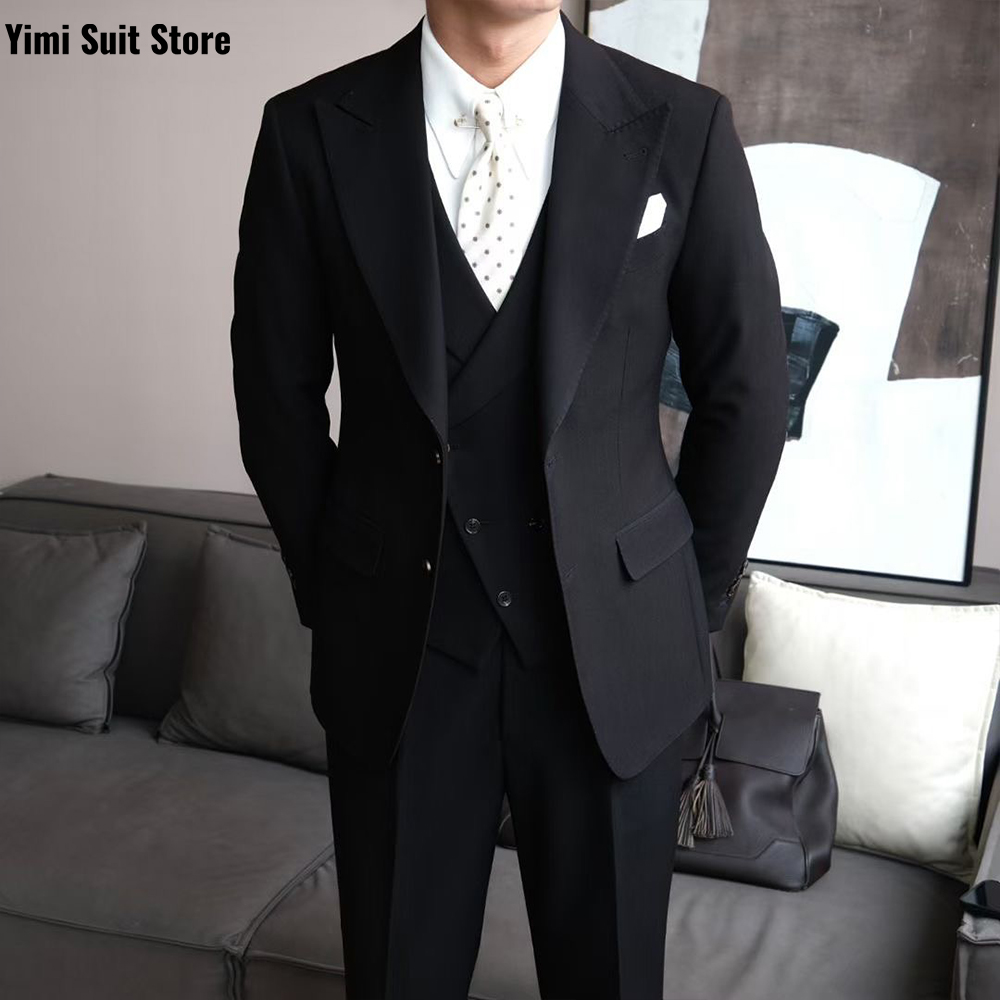 Black High Quality Men's Suits - Men Formal Wear Modern review and price