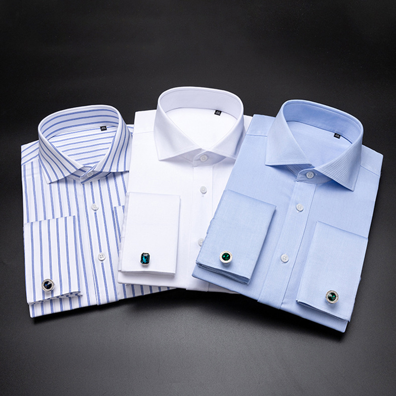 Luxury Windsor Collar Men's Co - Dress Shirt French Cuff review and price