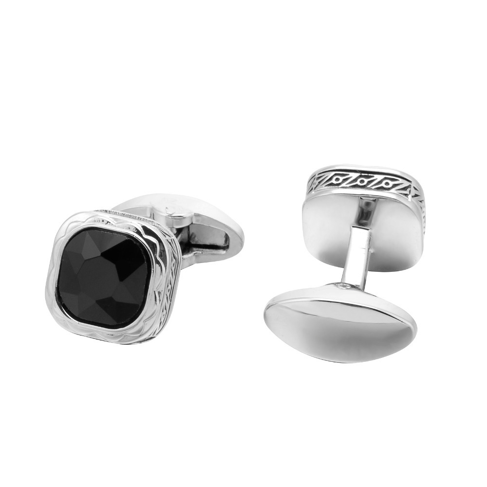 Black Gemstone French Cufflink - Dress Shirt French Cuff review and price