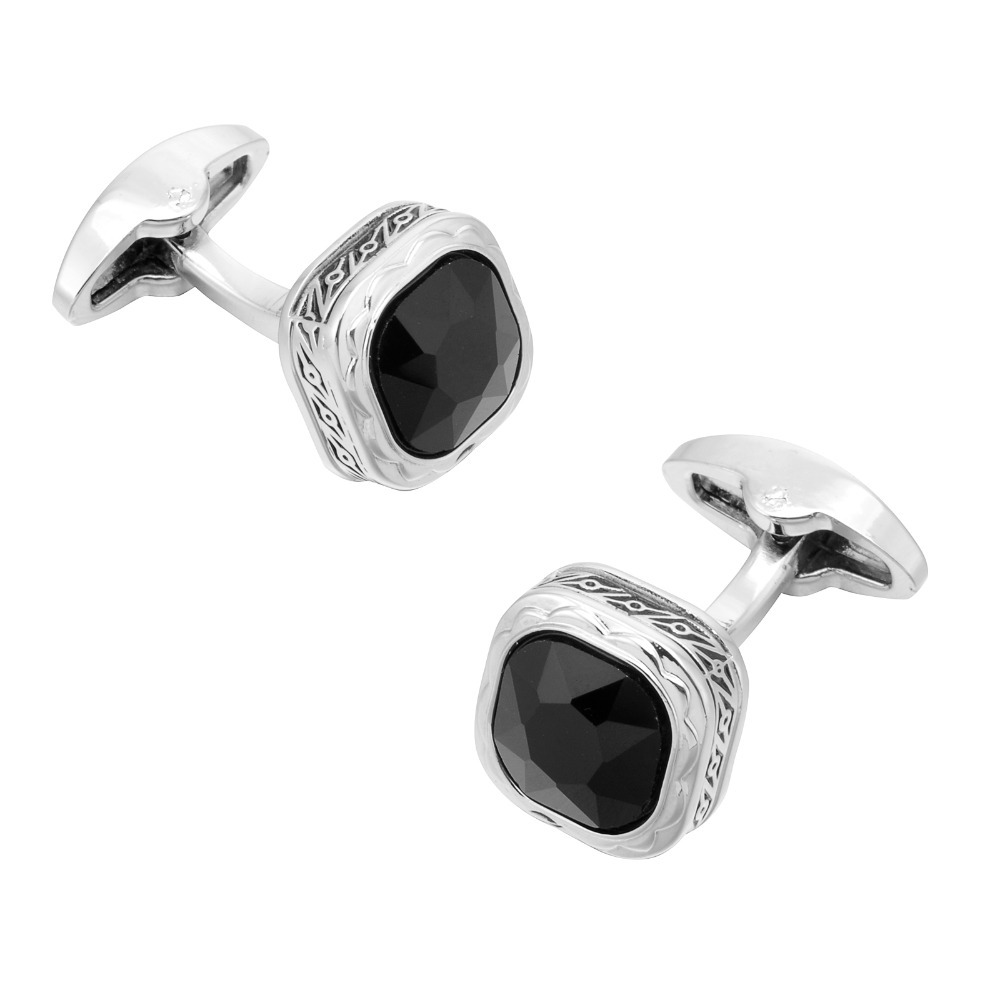 Black Gemstone French Cufflink - Dress Shirt French Cuff review and price