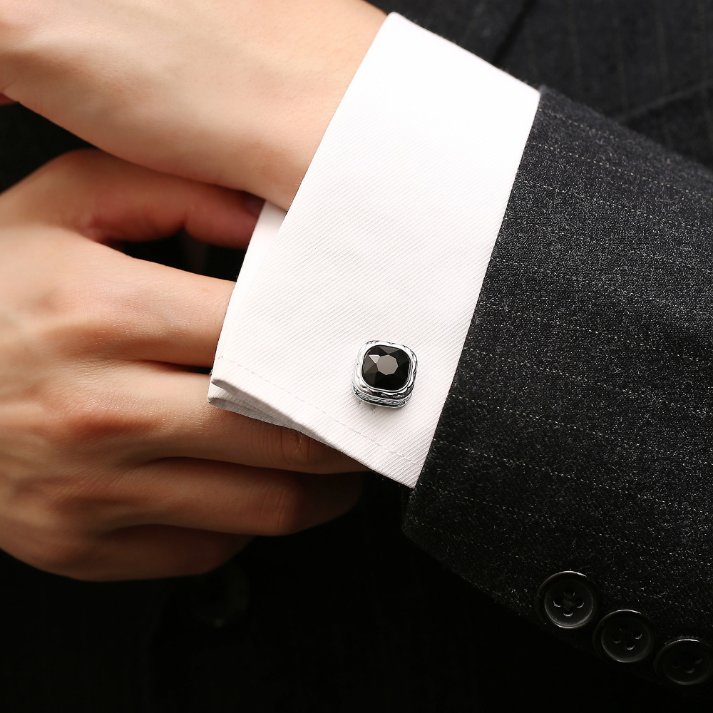 Black Gemstone French Cufflink - Dress Shirt French Cuff review and price