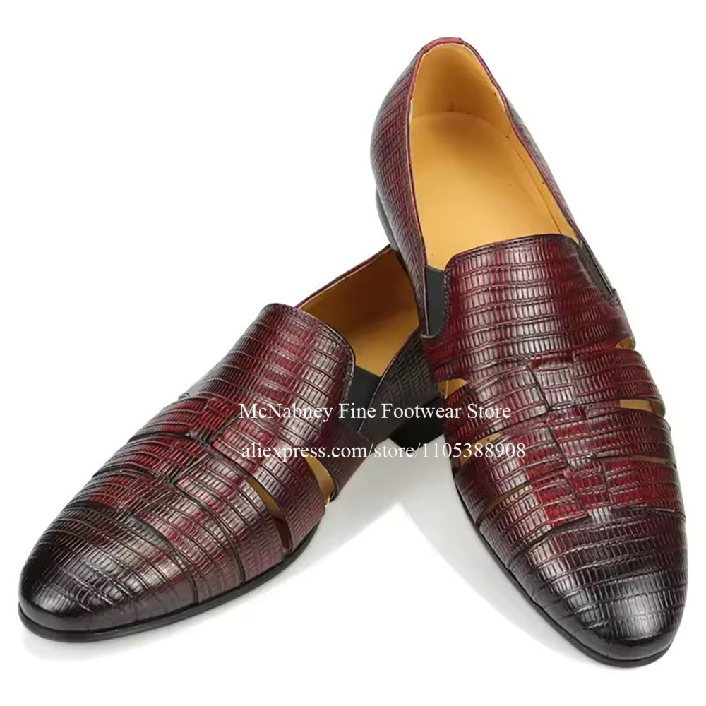 Breathable Cutout Burgundy Bla - Formal Men Daily Wear Shoes review and price