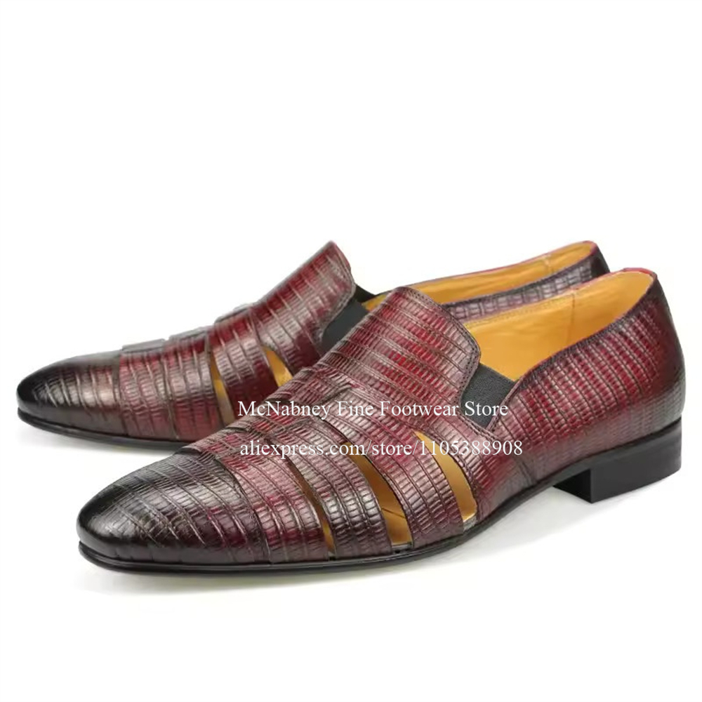 Breathable Cutout Burgundy Bla - Formal Men Daily Wear Shoes review and price