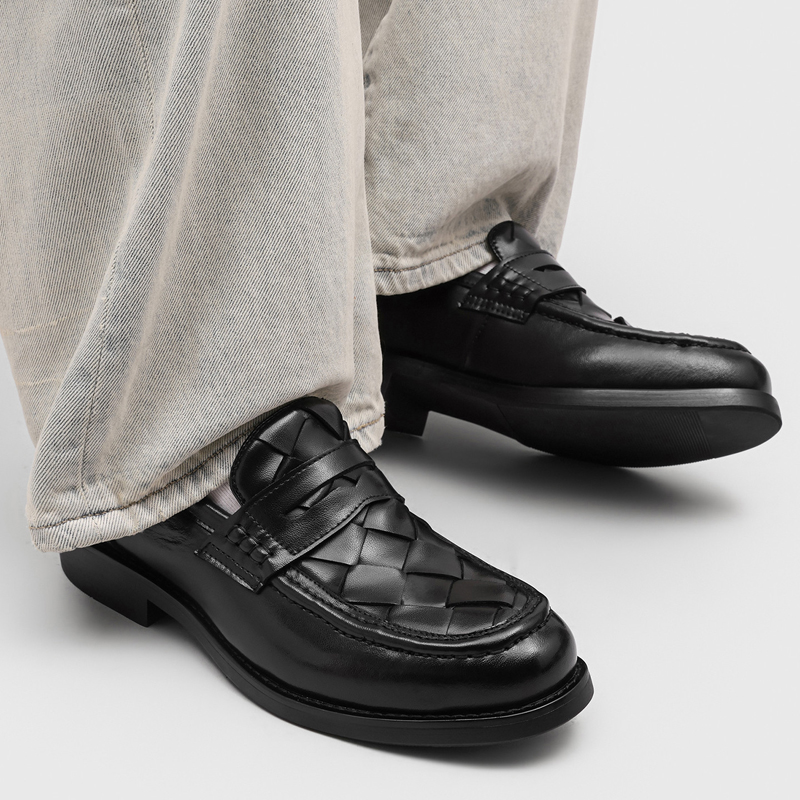 Men handmade woven penny loafe - Formal Men Daily Wear Shoes review and price