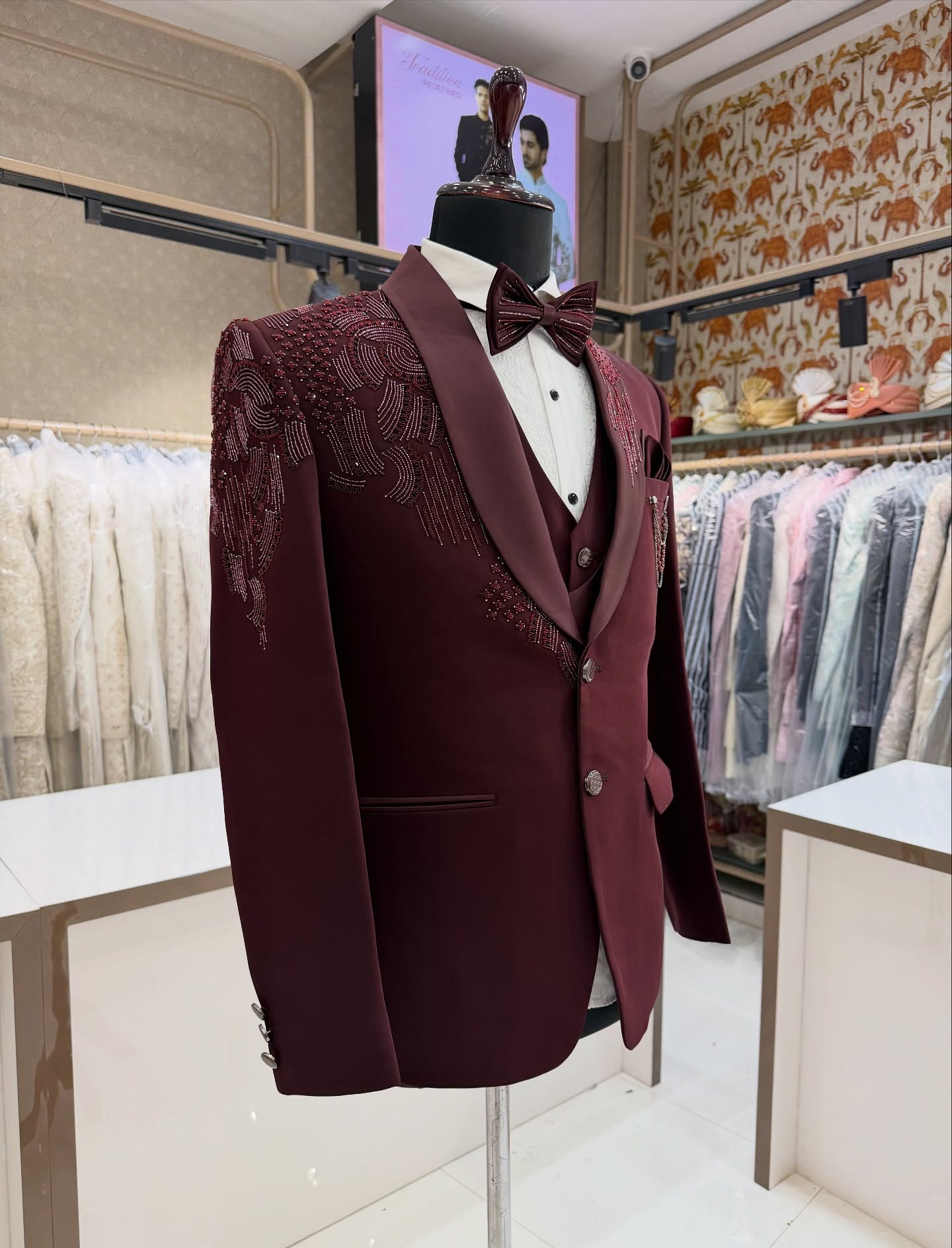 3 Pieces Groom Wedding Tuxedos - Men Formal Wear Modern review and price