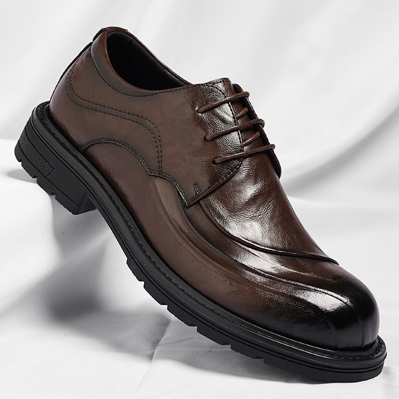 Brown Burnished Genuine Leathe - Men Formal Wear Fashion review and price