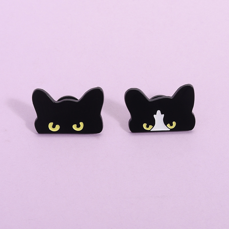 Cute Peeking Black Cat Enamel  - Tuxedo Lapel Pin review and price