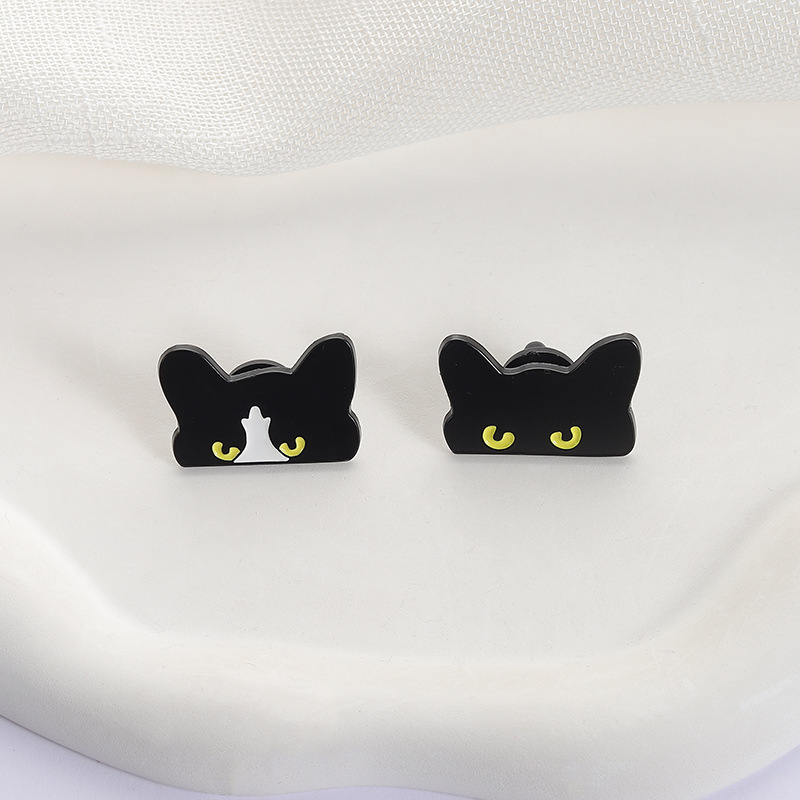 Cute Peeking Black Cat Enamel  - Tuxedo Lapel Pin review and price