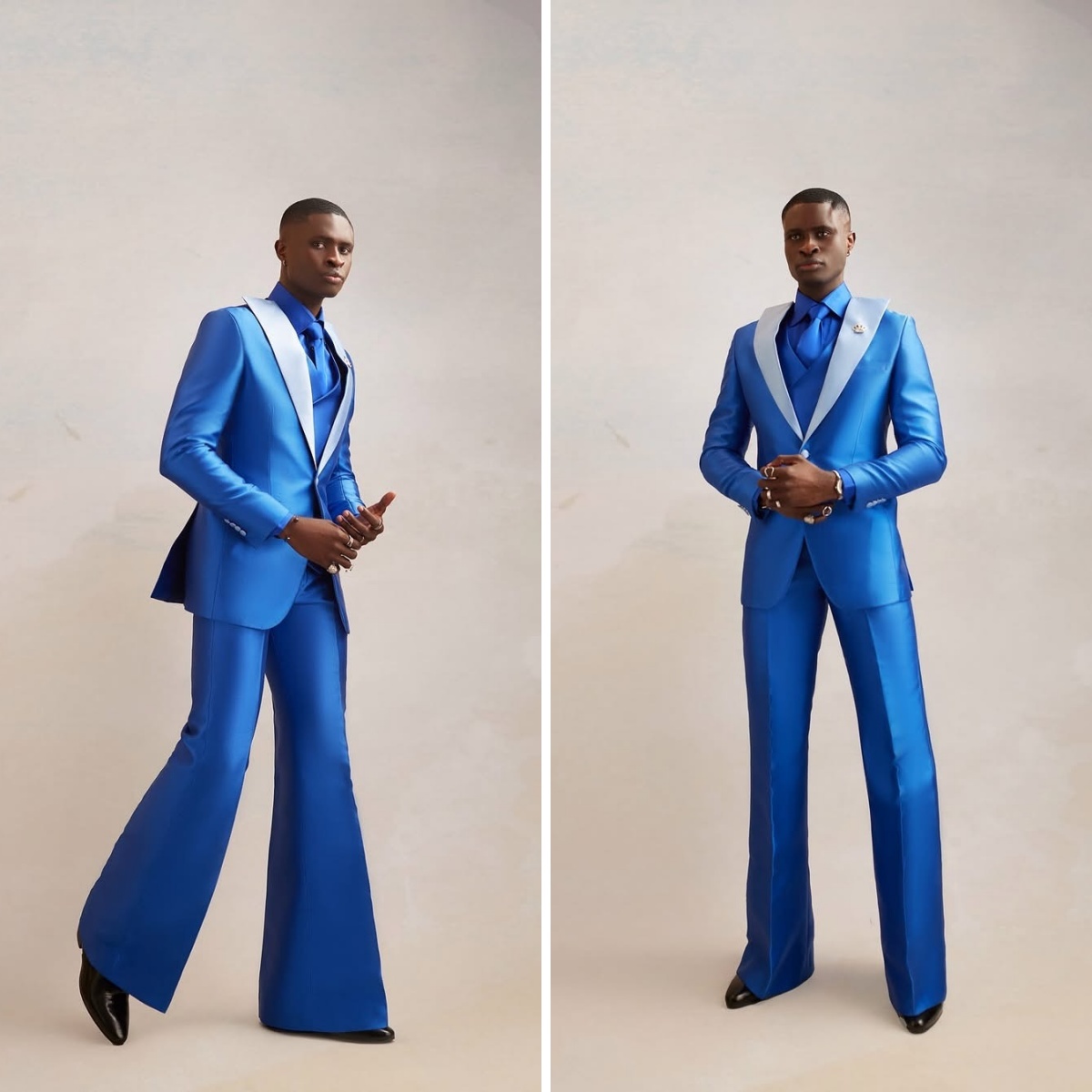 Satin Men Suit Set 3 Pcs Blaze - Men Formal Wear Modern review and price