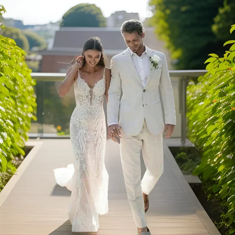 Linen Wedding Tuxedo For Men S - Men Formal Wear Modern review and price