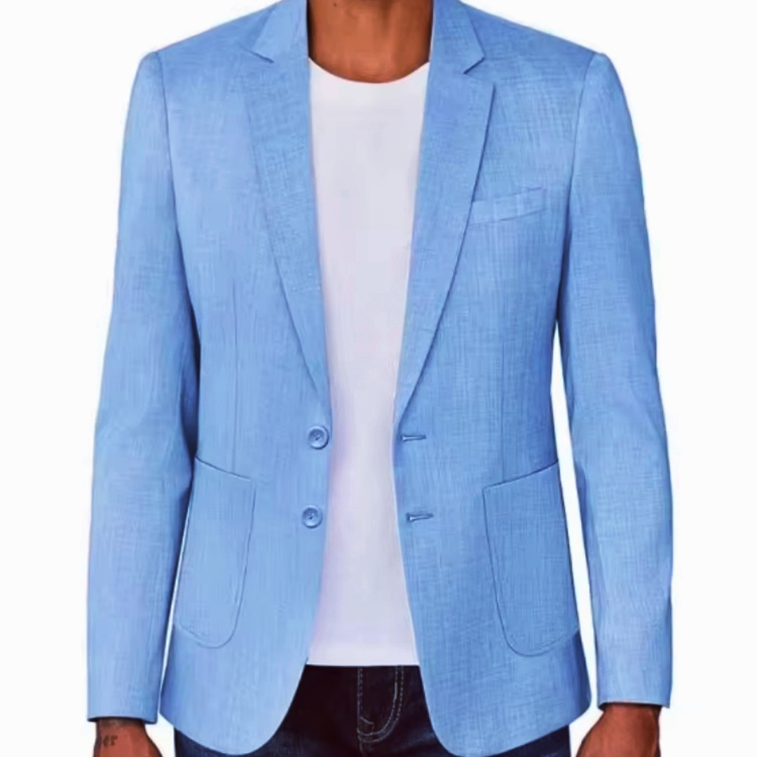 Slim Fit Men's Beige/Blue Line - Formal Men Party Wear Jacket review and price
