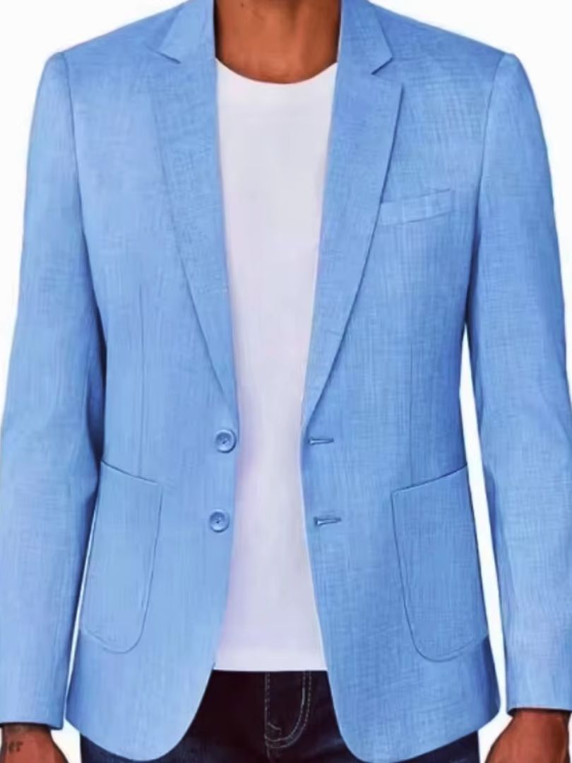 Slim Fit Men's Beige/Blue Line - Formal Men Party Wear Jacket review and price