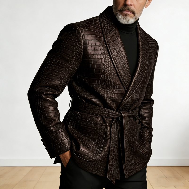  Men's Crocodile Pattern Leat - Formal Men Party Wear Jacket review and price
