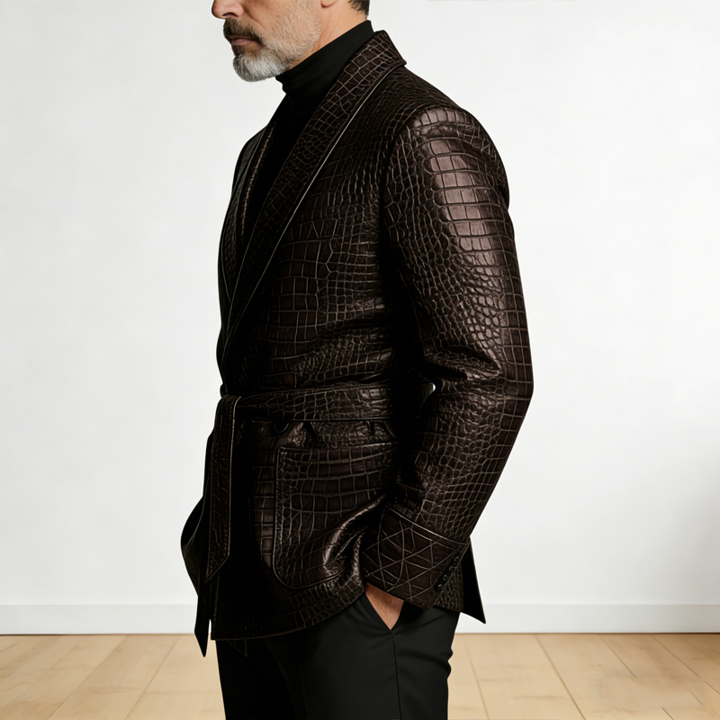  Men's Crocodile Pattern Leat - Formal Men Party Wear Jacket review and price