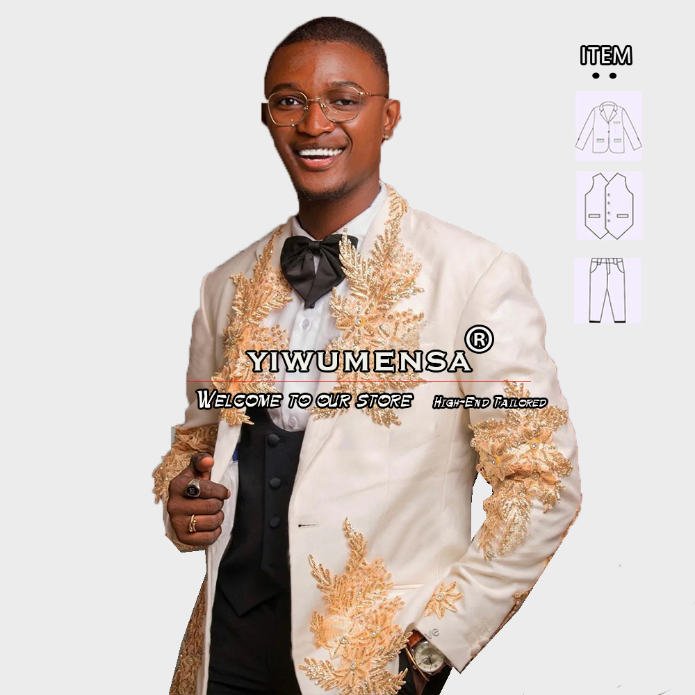 Customized 3 Pieces Suits Men  - Men Formal Wear For Wedding review and price