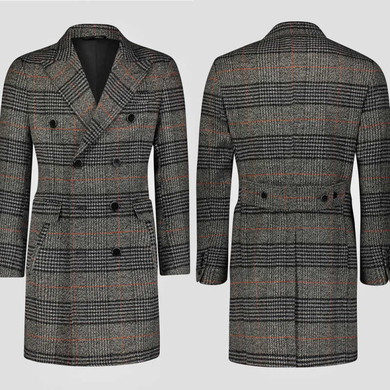 Modern Grid Woolen Blend Men O - Men Formal Wear Modern review and price