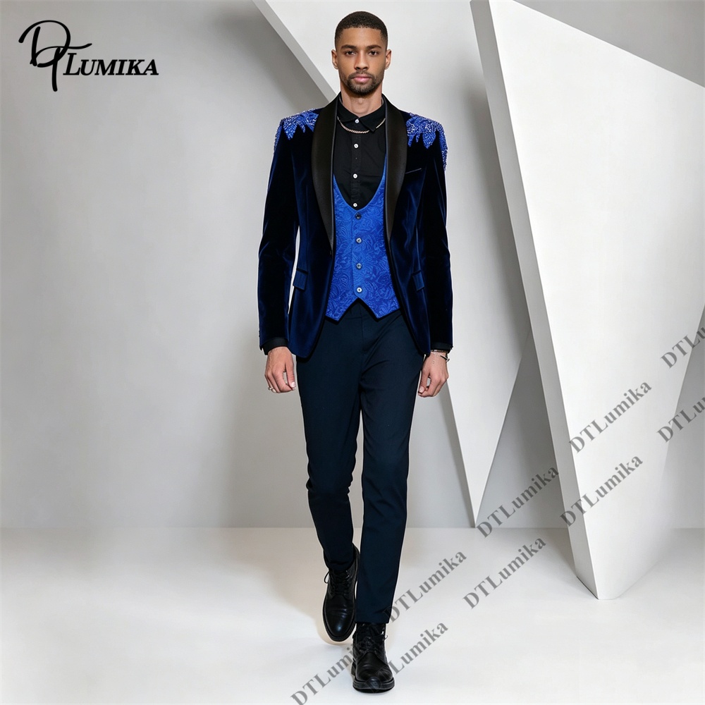 Peagent Men 3 Piece Velvet Sui - Men Formal Wear For Wedding review and price