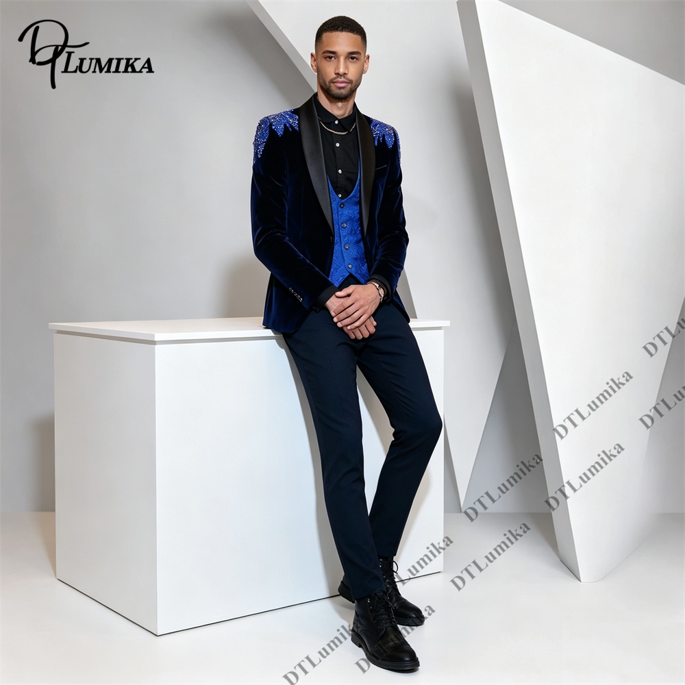 Peagent Men 3 Piece Velvet Sui - Men Formal Wear For Wedding review and price