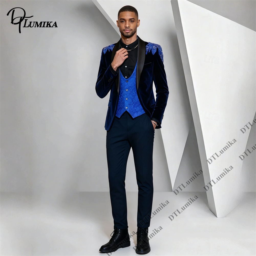 Peagent Men 3 Piece Velvet Sui - Men Formal Wear For Wedding review and price