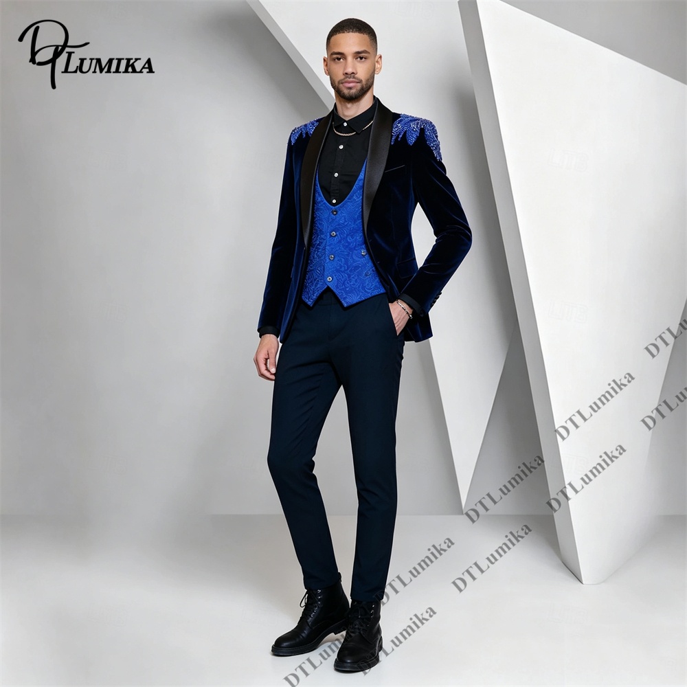 Peagent Men 3 Piece Velvet Sui - Men Formal Wear For Wedding review and price