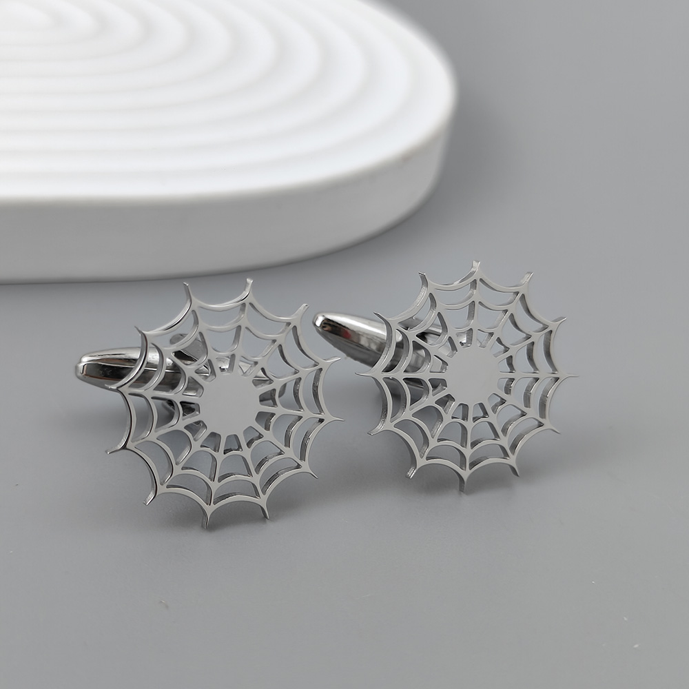 Silver spider web hollow gold- - Dress Shirt French Cuff review and price