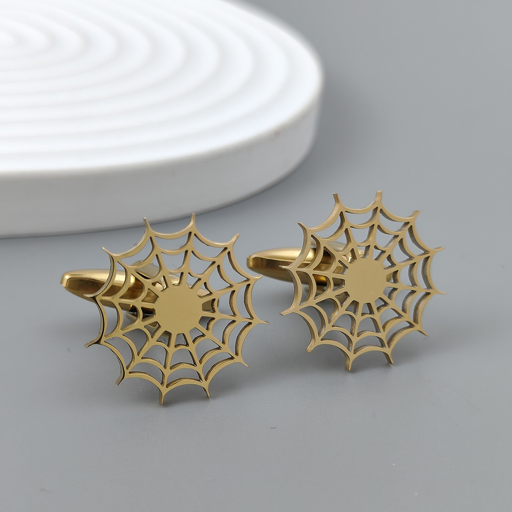 Silver spider web hollow gold- - Dress Shirt French Cuff review and price